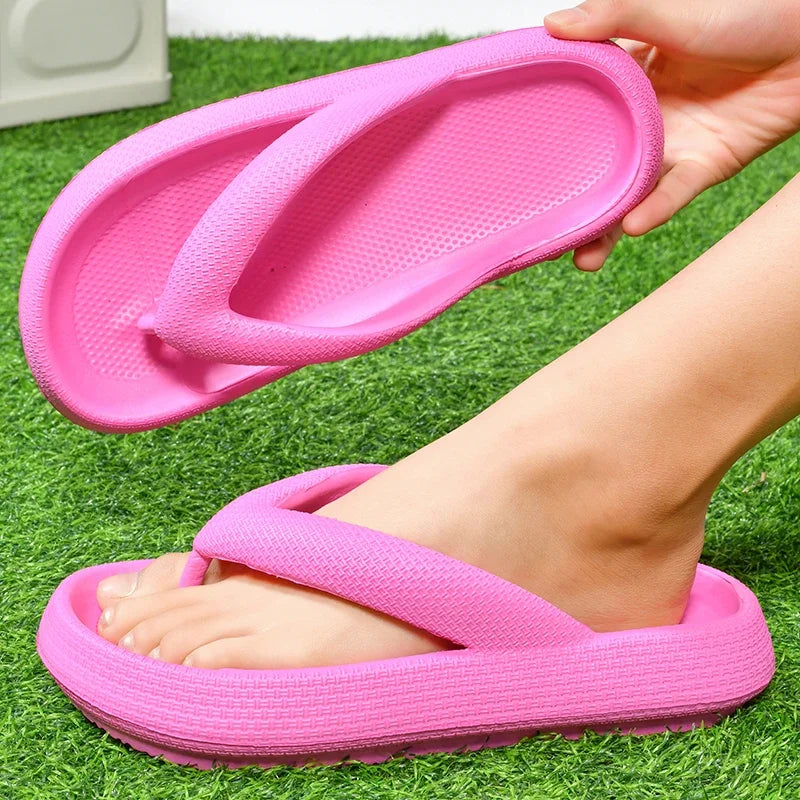 YRZL Soft Sole Platform Flip Flops Women 2024 Summer Beach Non Slip Men Slippers Coulple Thick Sole Bathroom Slides Sandals