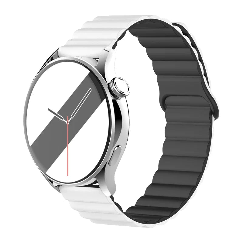 20mm 22mm Magnetic Loop band For Samsung Galaxy watch 6/5 pro/4/Classic/active 2 Silicone link bracelet huawei GT 2-2e 3-4 strap