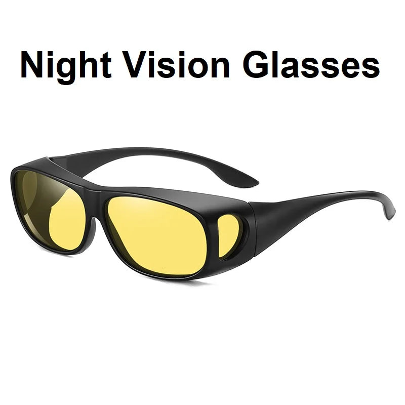 Fit Over Wrap Sunglasses Men Women Anti Glare Polarized Lens 100% UV400 Protection Driving Sport HD Night Vision Glasses