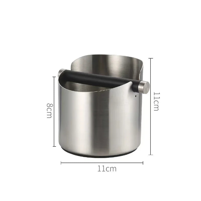 Coffee Knock Box Shock-Absorbent Durable Barista Style Knock Box With Removable Knock Bar.(4.6 X 4.3 Inch-Black)