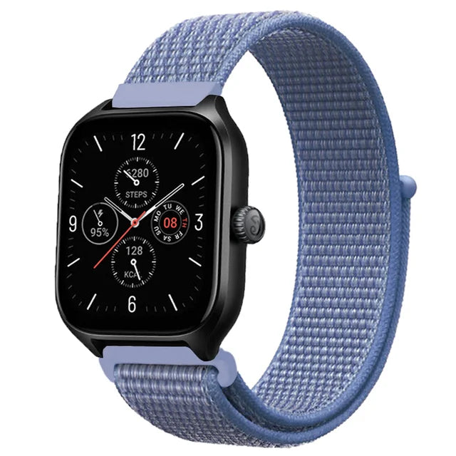 20mm 22mm Nylon Loop Strap for Amazfit GTR 47mm/GTR4 3 Pro/GTS 4 mini/3 Bracelet for Amazfit Balance 3 2/bip 5 6 Max/Stratos 2 3