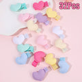 16Pcs Mini Heart Hair Clips Cute Small Love Barrettes Solid Kids Hairclips For Baby Girl Children's Infant Hairpin Accessories