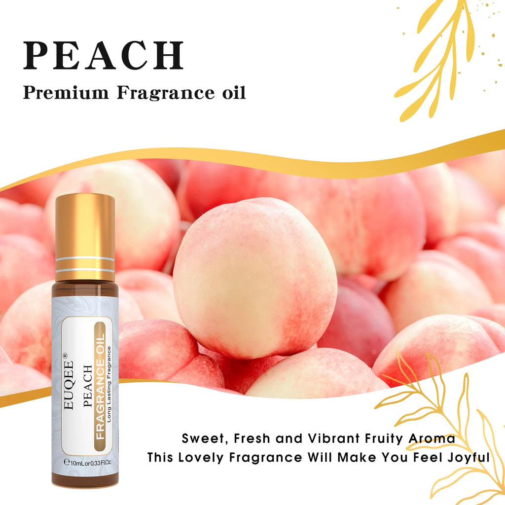 EUQEE 10ml Strawberry Cherry Watermelon Peach Fruit Fragrance Oils For Aromatherapy Diffuser Candle Making Premium Perfume Oil