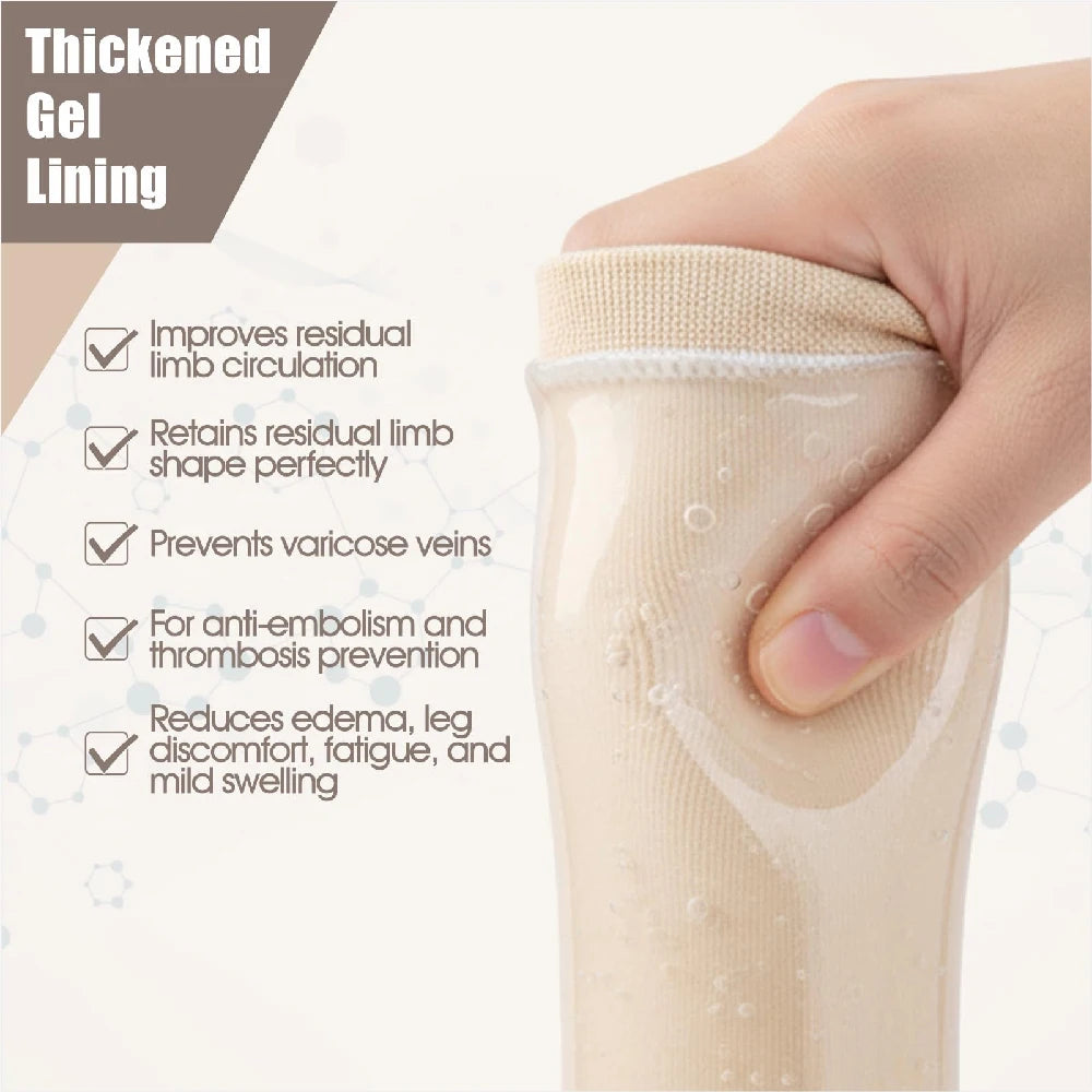 1Pcs Prosthetic Gel Socks, Skin-Friendly and Comfortable Use, Cotton and Gel Soft Liner for Daily Wear, S L Size Options