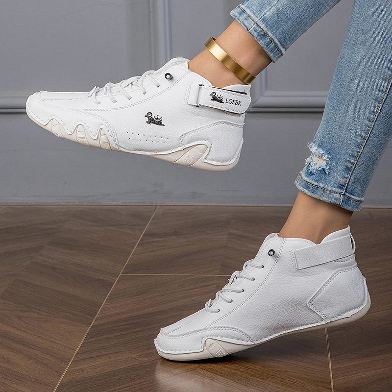 Women's Boots Lace Up Flat with Basic Ankle Boots Fashion Short Boots Waterproof Female Walking Shoes 2024 Luxury Footwear