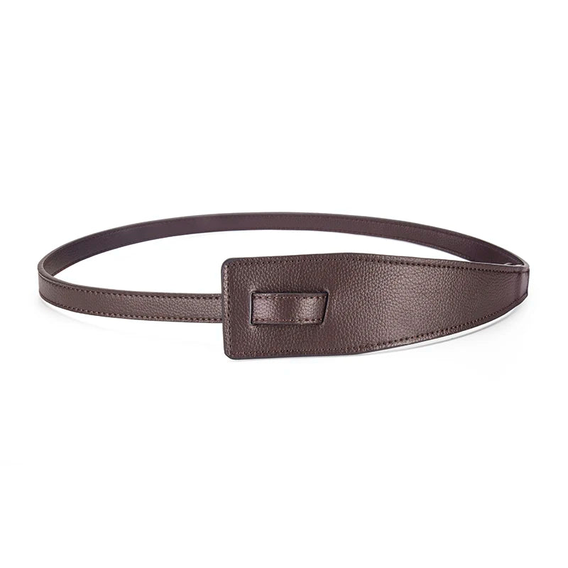High Quality Women's Knotted Wide Belt Fashion Design Clothing Accessories PU Long Belt Trendy Women's Tight Waist Belt