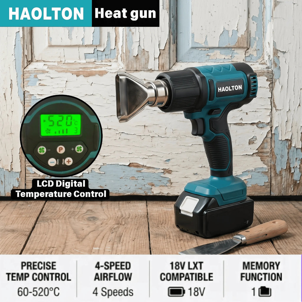 HAOLTON Industrial Gun Handheld Electric Heat Gun Temperatures Heat Gun Cordless Hot Air Adjustable For MAKITA 18V Battery
