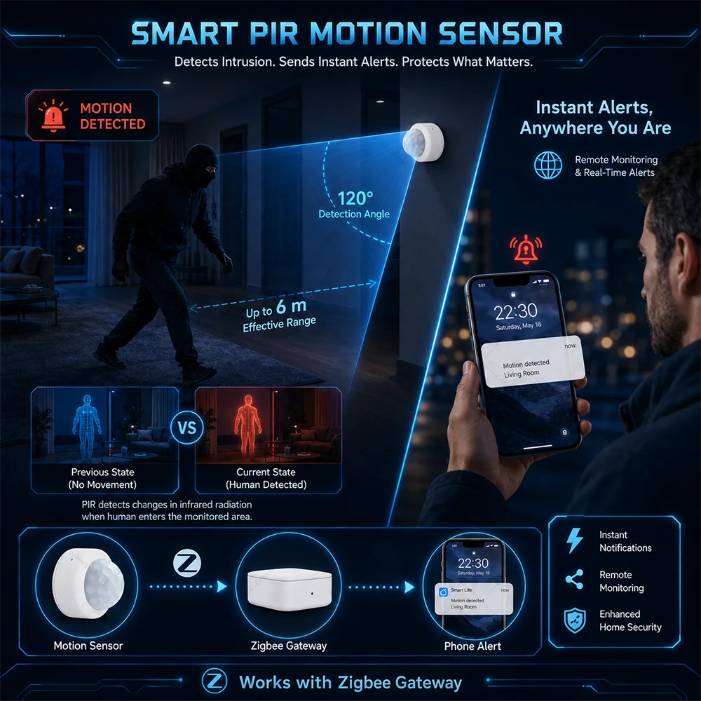 Zigbee 3.0 PIR Montion Sensor Zigbee Sensor Zigbee Hub Required workwith Home Assistant Yandex Alexa ZHA Zigbee2MQTT SmartLife