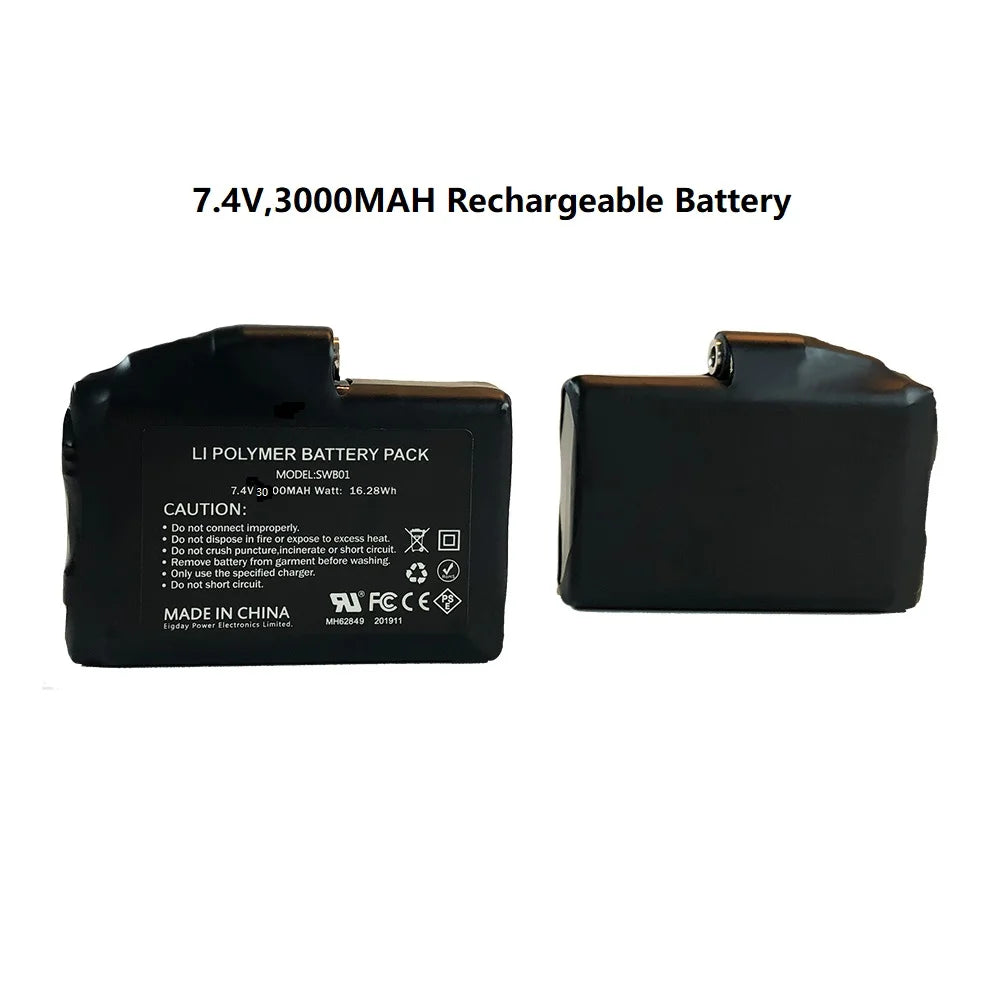 Rechargeable Battery Charger with Batteries for Heated Gloves Heated Socks Heating Jacket USB Charger 7.4V,2200MAH Battery