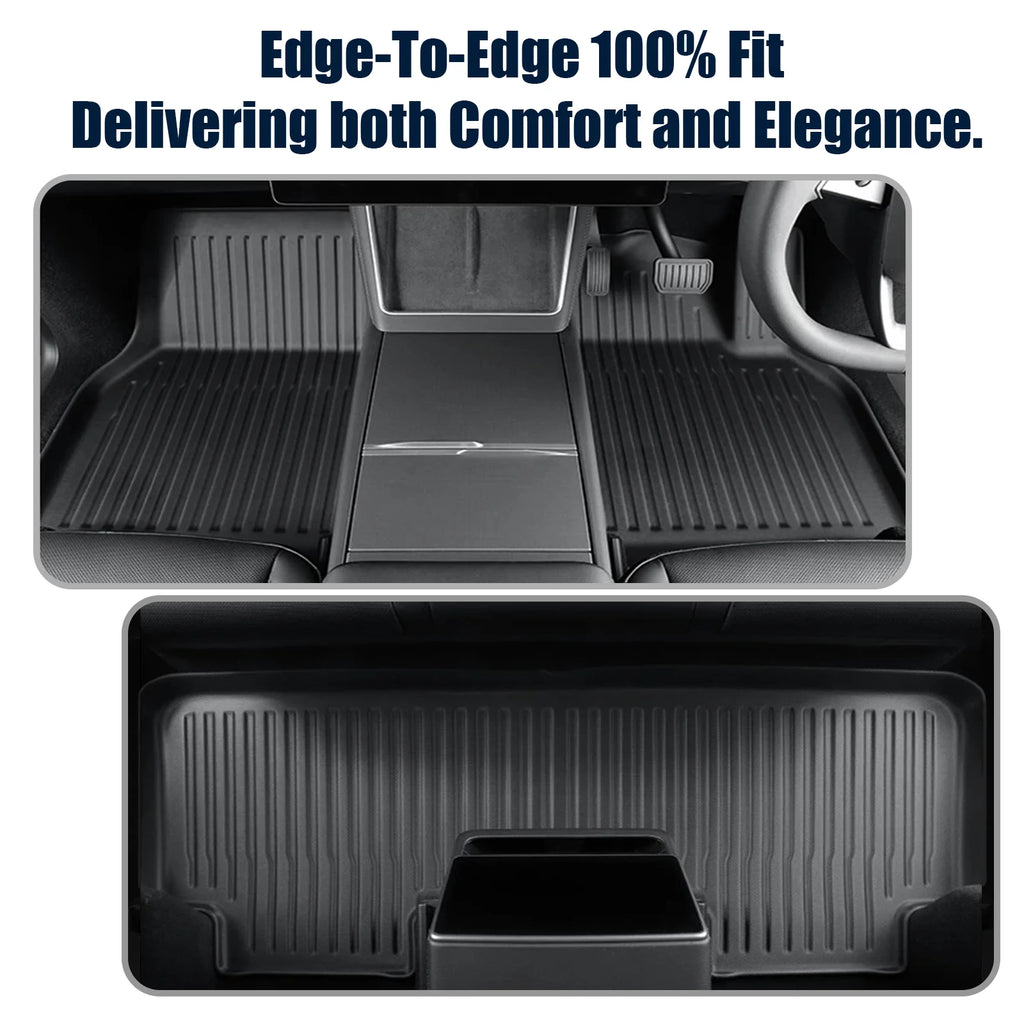 Custom Fit TPE All-Weather Car Floor Mats for Tesla Model 3 2024-2026 Waterproof Anti-Slip Full Set 7PCS Interior Accessories