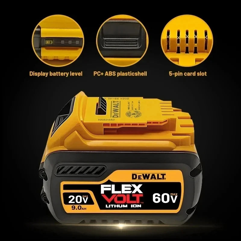 DeWalt Original 20V 60V 6Ah 9Ah MAX Battery Power Tool Replacement for DeWalt DCB184 DCB182 DCB205 DCB200 18Volt 20v Battery