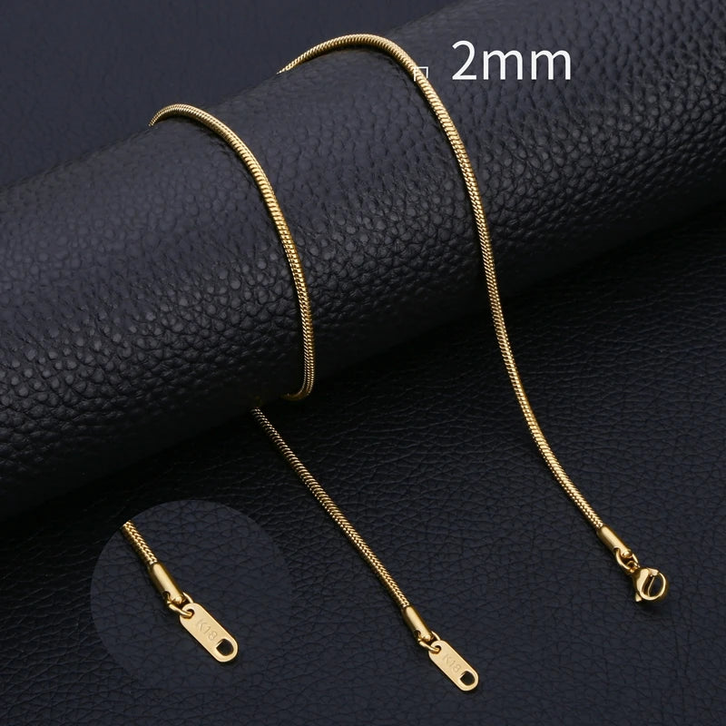 HIYEE Stainless Steel Snake Chain Necklace Chains for DIY for Women Jewelry Making Findings Pendants Lobster Clasps Wholesale