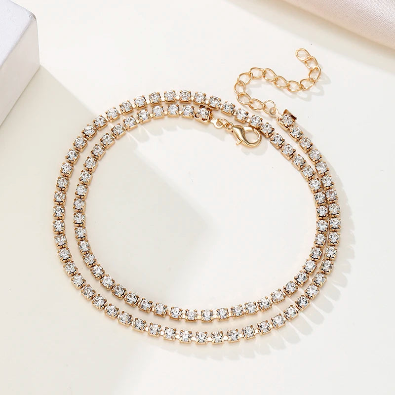 Hip Hop Tennis Chain Necklace Bling Party Jewelry for Men Women Concerts Festivals Ideal Gift for Rapper Fans Trendsetters