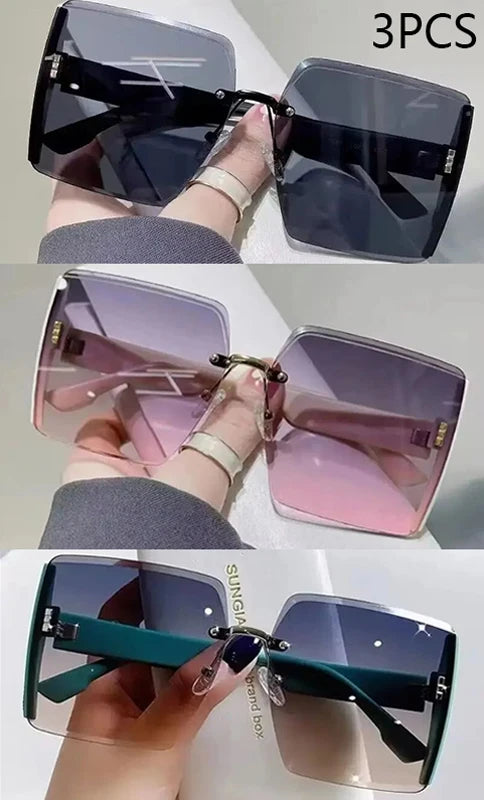 Fashion Gradient Frameless Women's High-end Sense Of Sunglasses