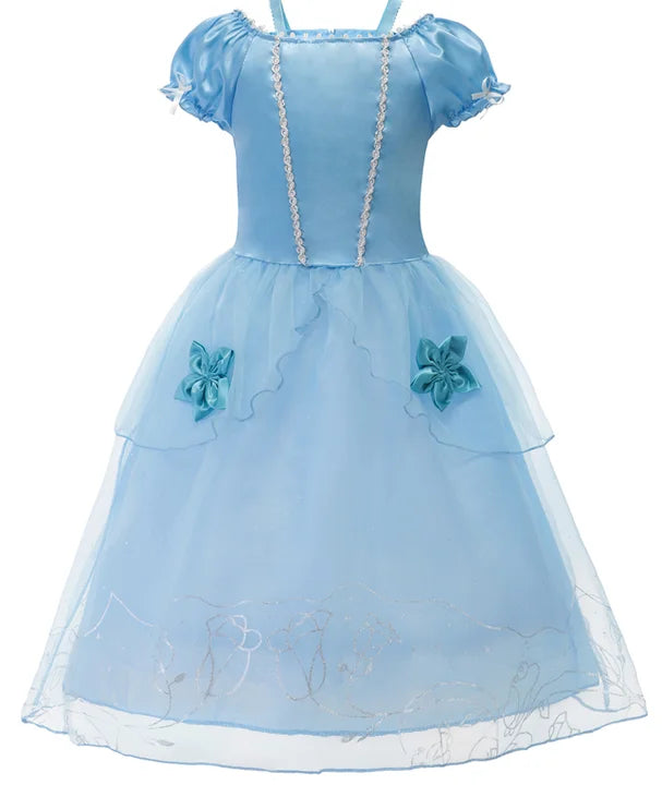 Princess Dress Collection Cinderella Snow White Aurora Rapunzel for Girls Halloween Birthday Cosplay Costume Kids 2-8Y Vestido