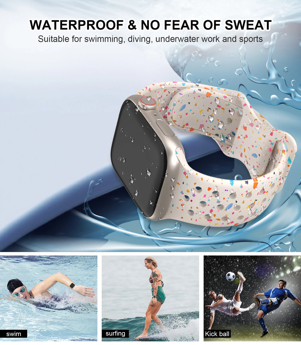 Silicone Strap for Apple watch band 40mm 41mm 45mm 44mm 46mm 49mm 42mm Breathable bracelet iwatch Series 11 10 9 8 SE 3 Ultra 2