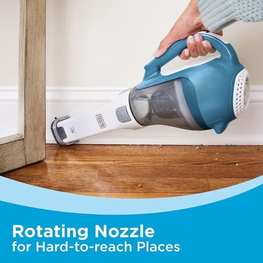 Dustbuster Cordless Handheld Vacuum Cleaner Compact Portable Car & Home Vac with Crevice Tool, Rotating Nozzle and Charging Station for Pet Hair Cleaning