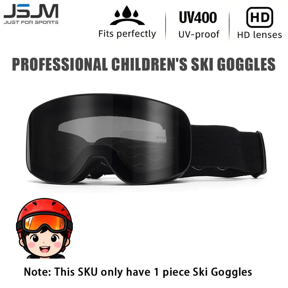 New Children Kids Skiing Goggles 4-15 years old Professional Anti-fog Child Snowboard Goggles UV400 Kids Ski Mask Glasses