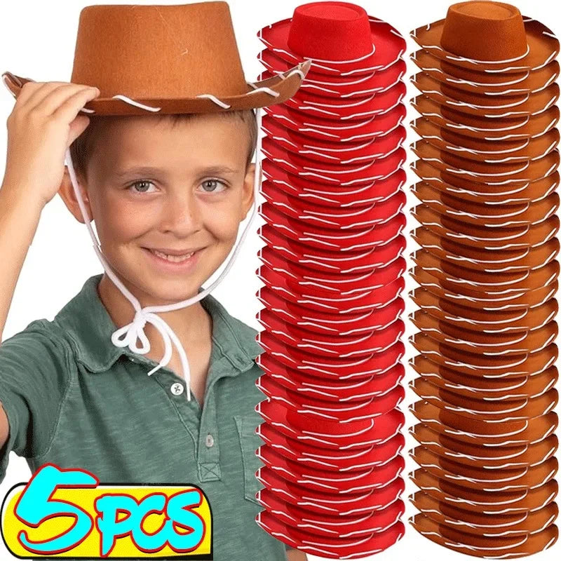 Cowboy Western Hats and Bandanas for Kids Costume Hat Accessories for Toddler Child Theme Birthday Party Halloween Costume Dress