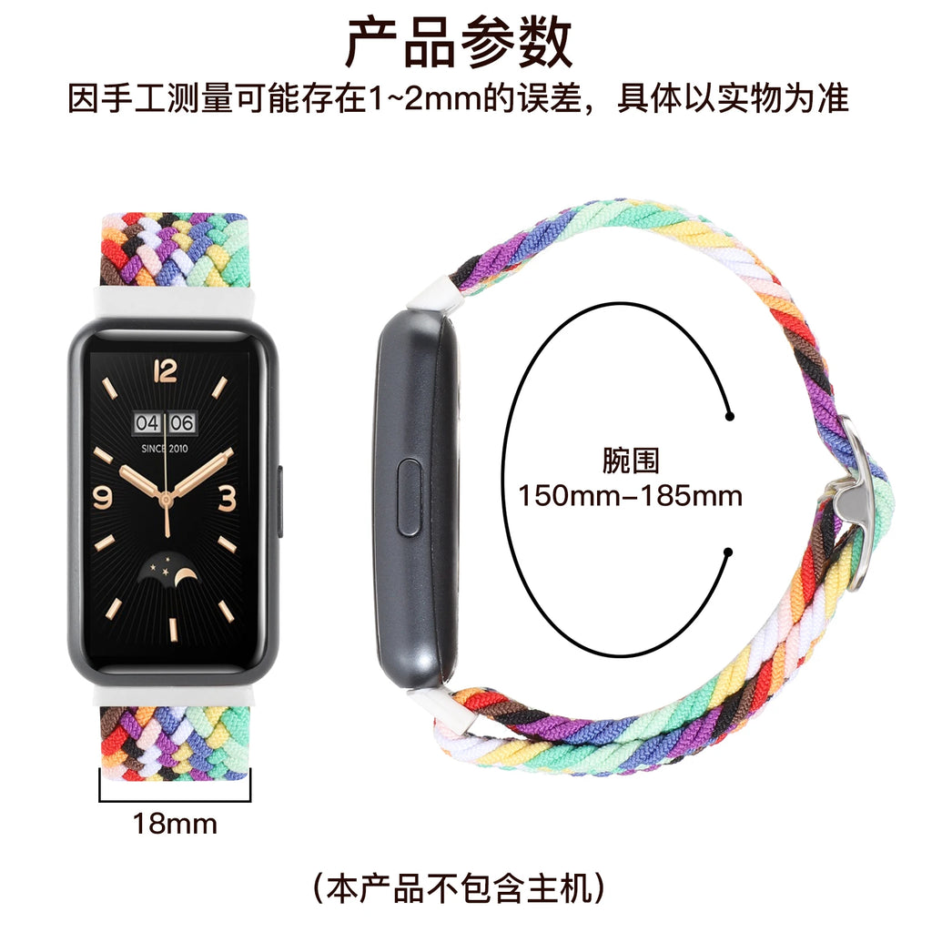 Nylon Strap For Xiaomi Mi Band 10 7 9 8 Pro Elastic adjustable Braided solo loop Replacement Bracelet Correa Redmi watch 4 5 6