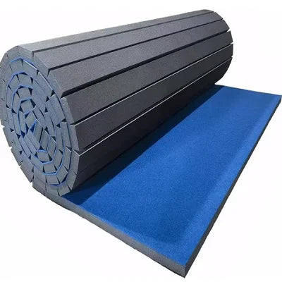 Gymnastics Tumbling Mats 118.11x70.87x1.57in Roll-Up Carpet Training Floor with Grippy Surface for MMA Cheerleading and Fitness