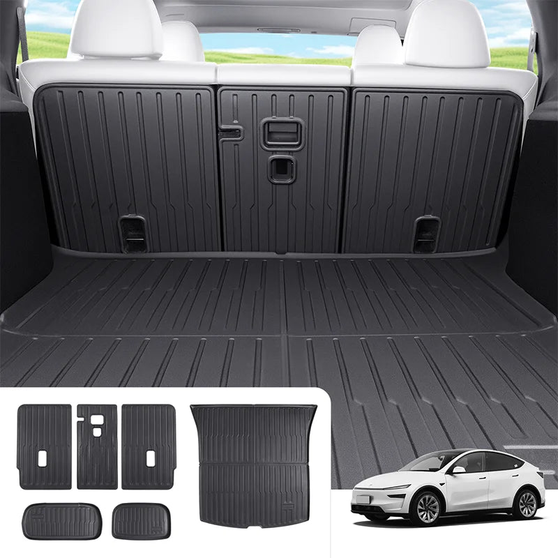 For Tesla Model 3/ Y TPE Trunk Mat Juniper Highland 2020 2021 2022 2023 2024 2025 Custom Cargo Mat Liner Seat Back Protector