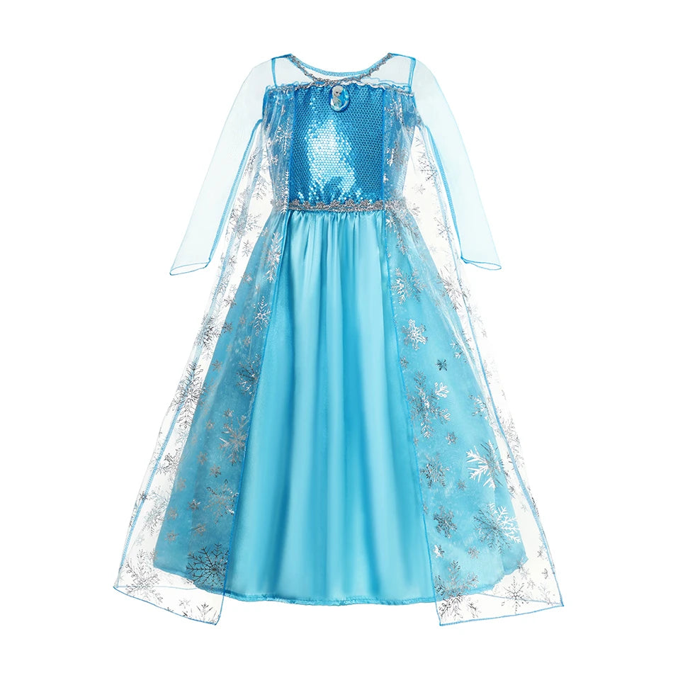 Princess Dress Collection Cinderella Snow White Aurora Rapunzel for Girls Halloween Birthday Cosplay Costume Kids 2-8Y Vestido