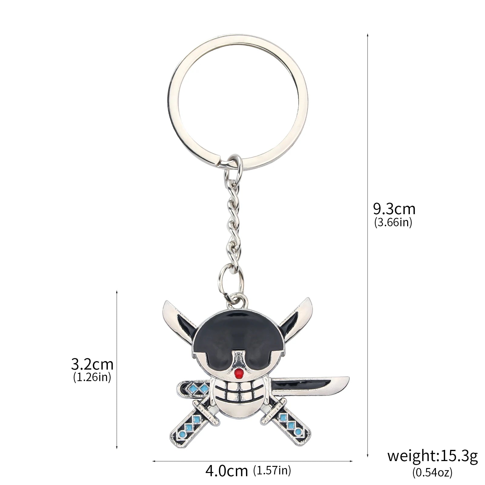 One Piece Luffy Straw Hat Keychain Rotatable Zoro Skull Metal Pendant Role-Playing Decorative Accessories Fan Jewelry Gift