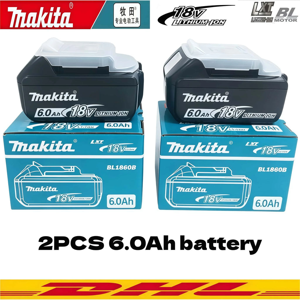 Genuine Makita 6AH BL1860B 18V Battery Power Tool Lithium-Ion Substitute LXT BL1850B BL1840B, Suitable for Use with BMS18V Screw