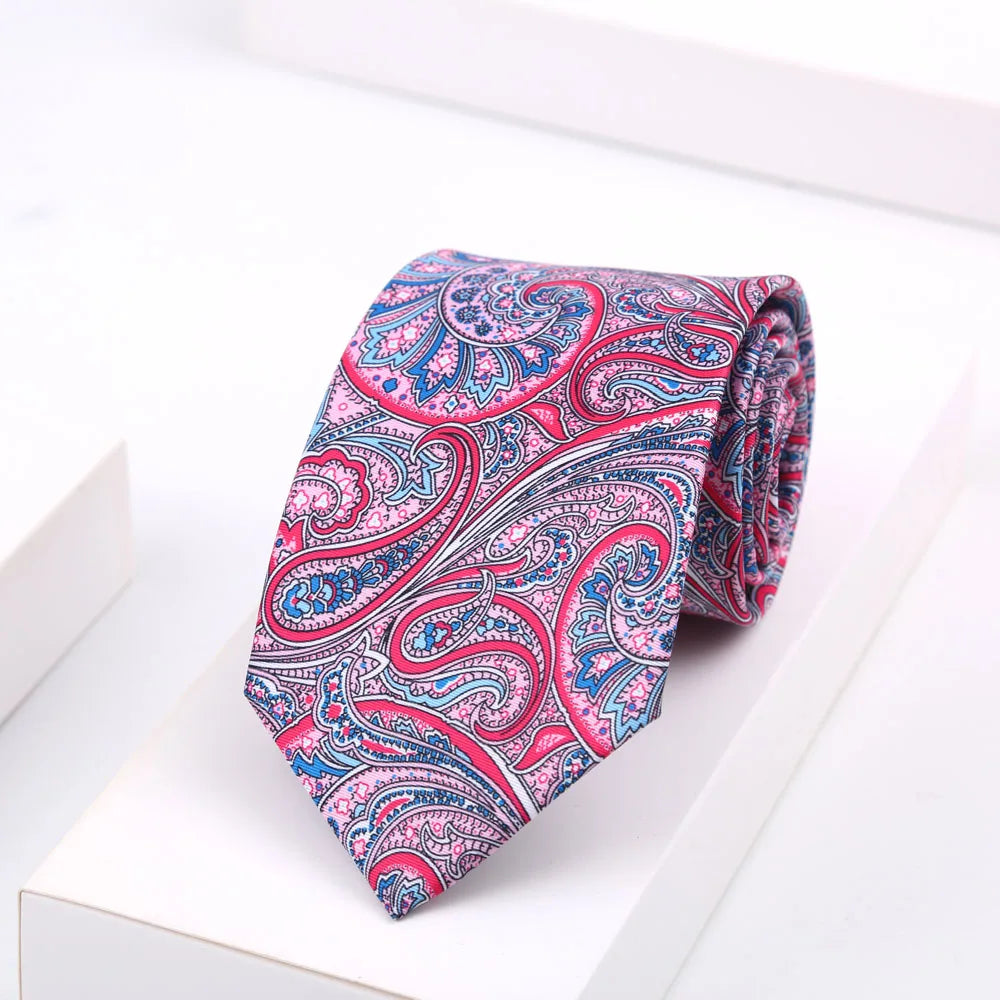 Men's Super Soft Silk Touch Ties Floral Paisley 8cm Necktie For Men Wedding Business Gravata Novelty Printing Neck Ties