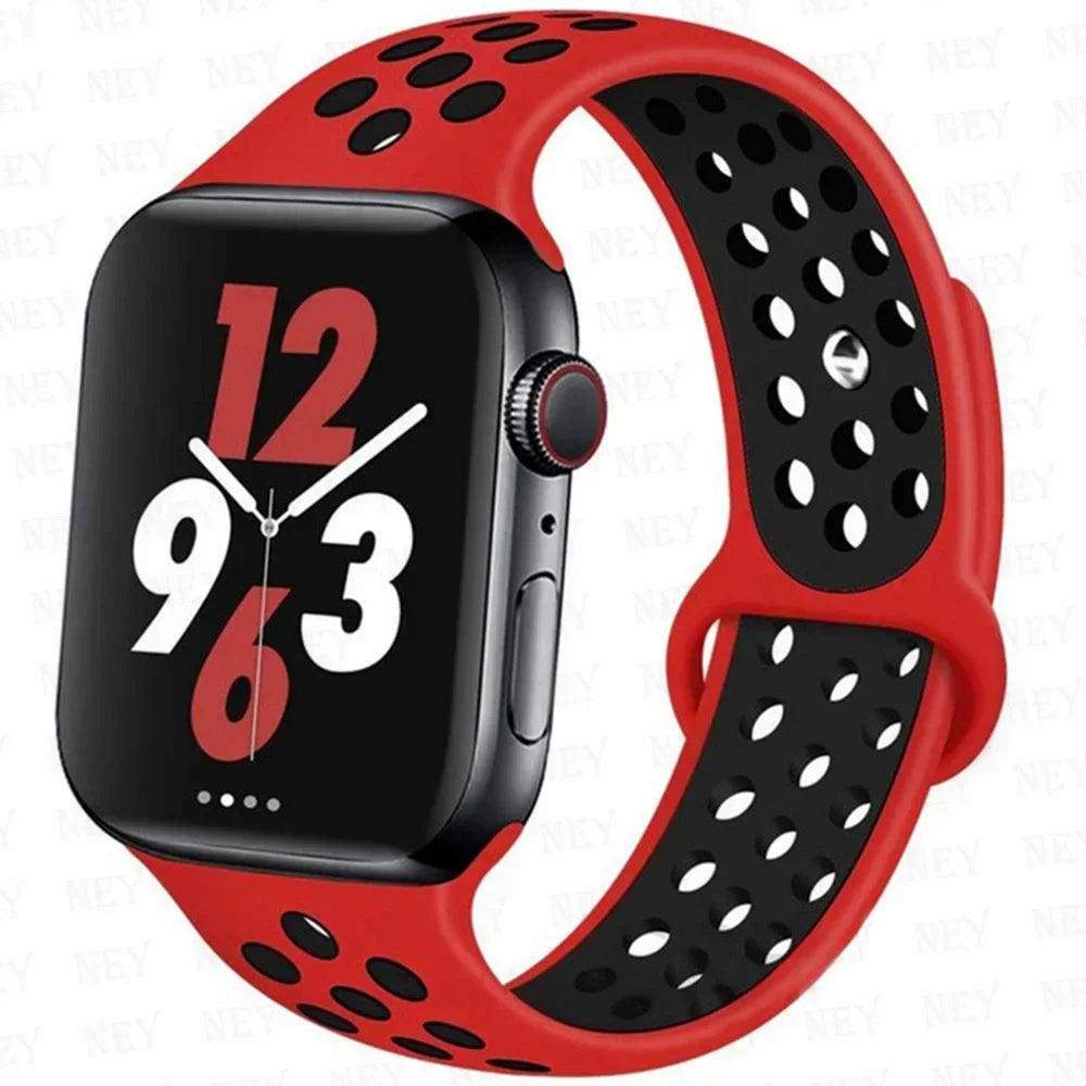 Sport Strap For Apple Watch Band 45mm 49mm 44mm 40mm 41mm 42mm Silicone bracelet correa iWatch Ultra 2 Series 9 8 SE 7 6 5 4 3