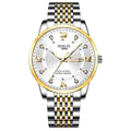 Men's Watch, Classic Fashion Ultra-Thin Luminous Double Calendar Steel Belt Quartz Watch
