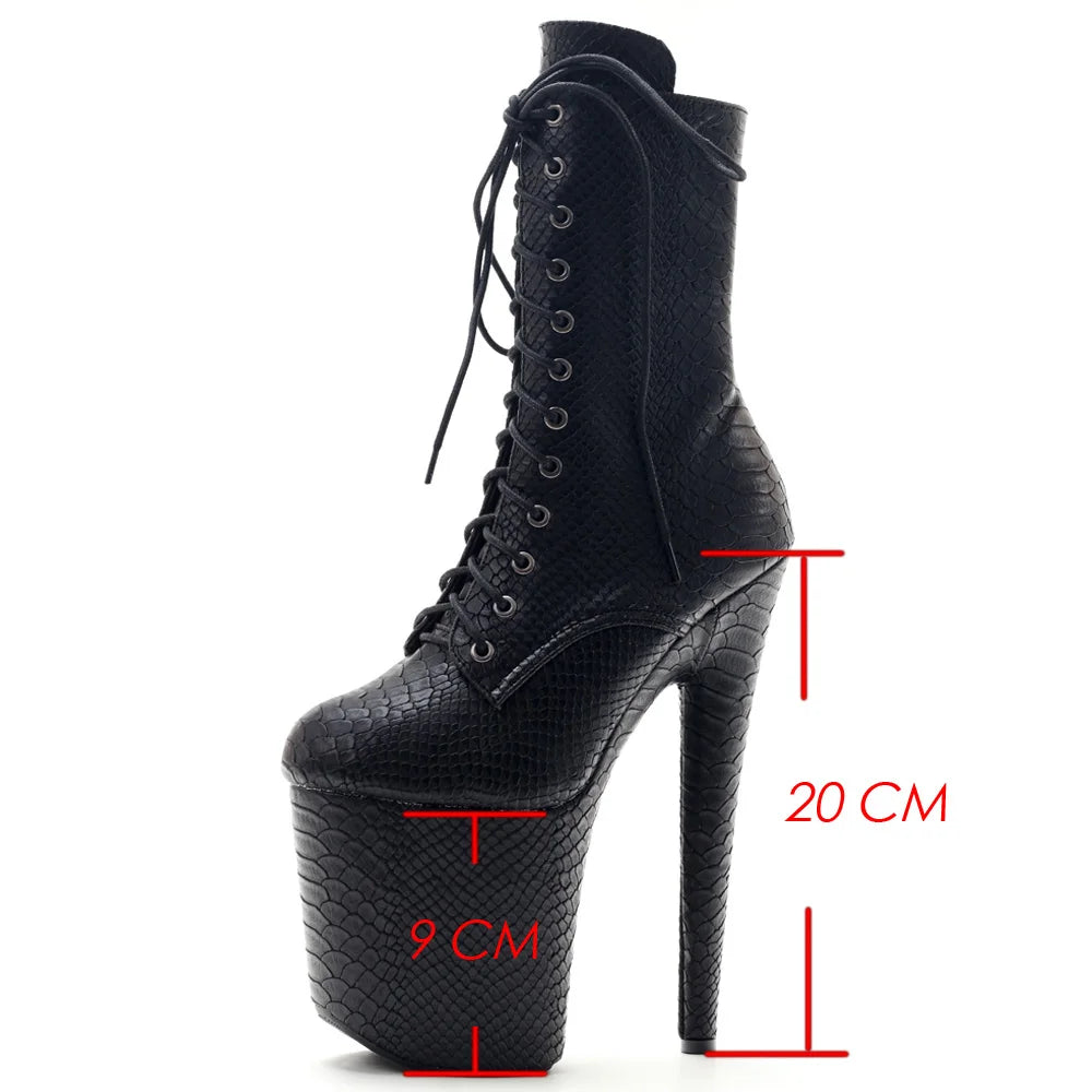 Gothic Fetish Pole Dancer Stripper Clubwear Sexy High Heel Ankle Boots