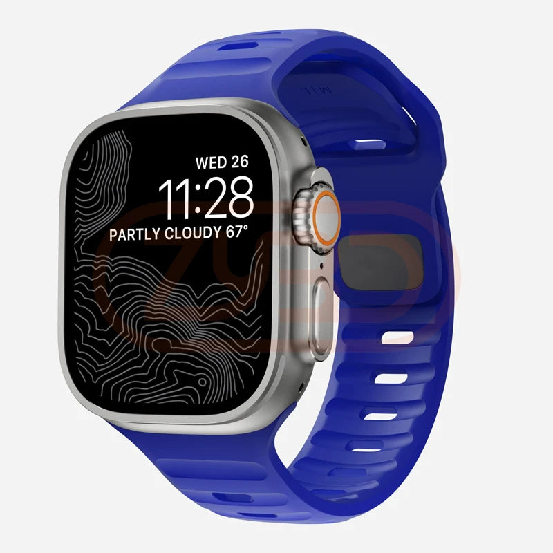 Sport Band For Apple Watch Ultra 9 8 7 6 SE 5 Soft Silicone Lightweight Bracelet Strap For iWatch 38MM 40MM 42MM 44MM 45MM 49MM