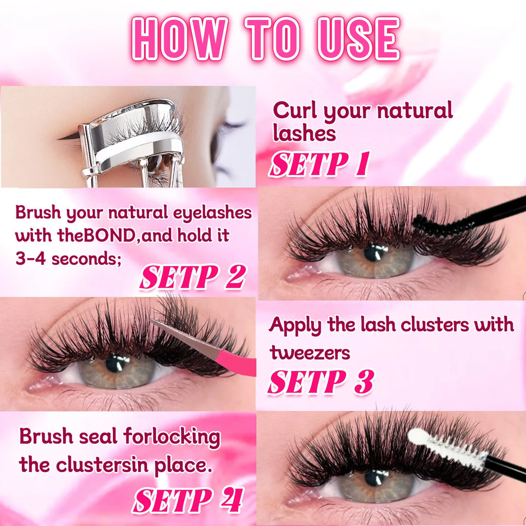 Show-Stopping Top & Bottom Lash Kit – 250/740 Cluster Shell Fluffy Volume, Mix-&-Match Lengths & Styles! Killer for Any Look