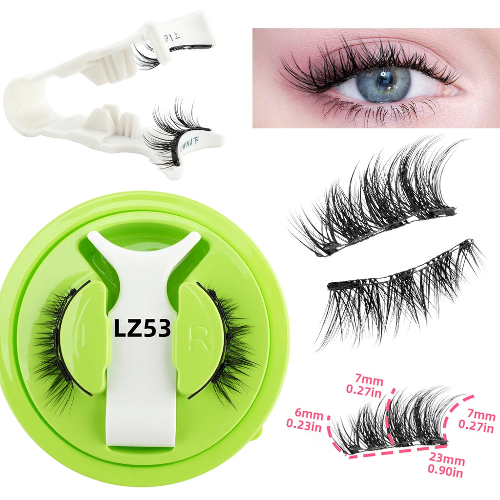 1 Pair Magnetic Eyelashes Set Reusable Easy to Use Eyelash Extension Tools Natural Curler False Eyelashes With Magnetic Tweezers