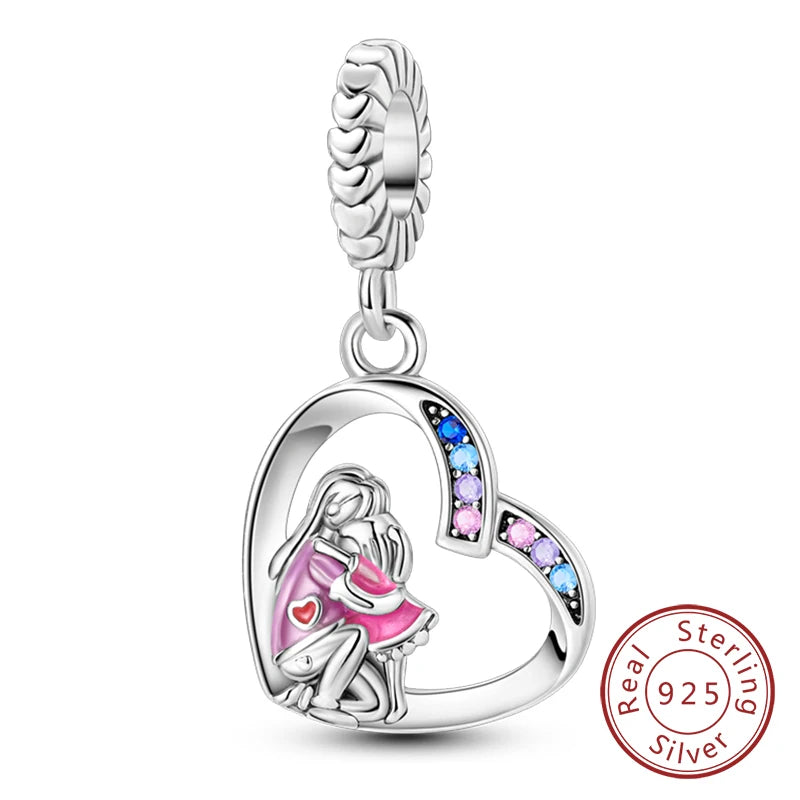Hot Sale Charm Bead Pendant 925 Sterling Silver Firefly Love Heart Cats Dogs Sunflower Charm for Bracelet Women DIY Jewelry Gift