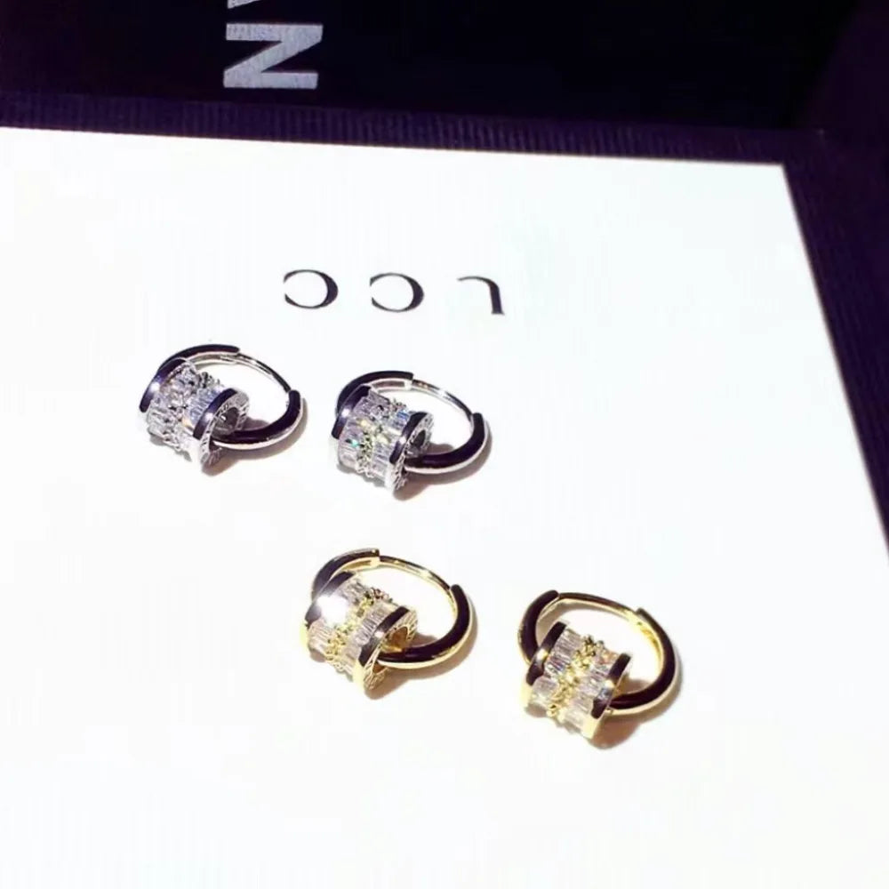 2026 New Designer Earrings Round Super Shiny Zircon Earrings Charming Luxury Women's Jewelry Cute Girl Gift Christmas Gift