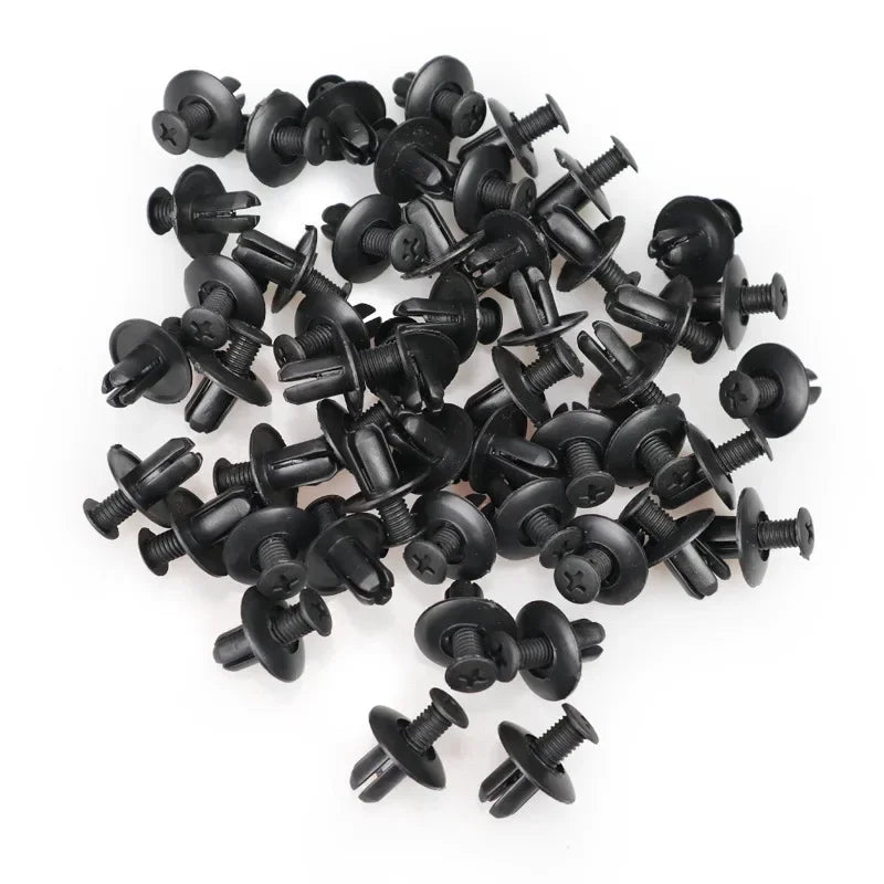 KKJOY Car Plastic Rivets Fasteners 8mm/6mm Bumper Fender Screws Clips 8mm Hole Auto Push Pin Clip Accessories for Vehicle Repair