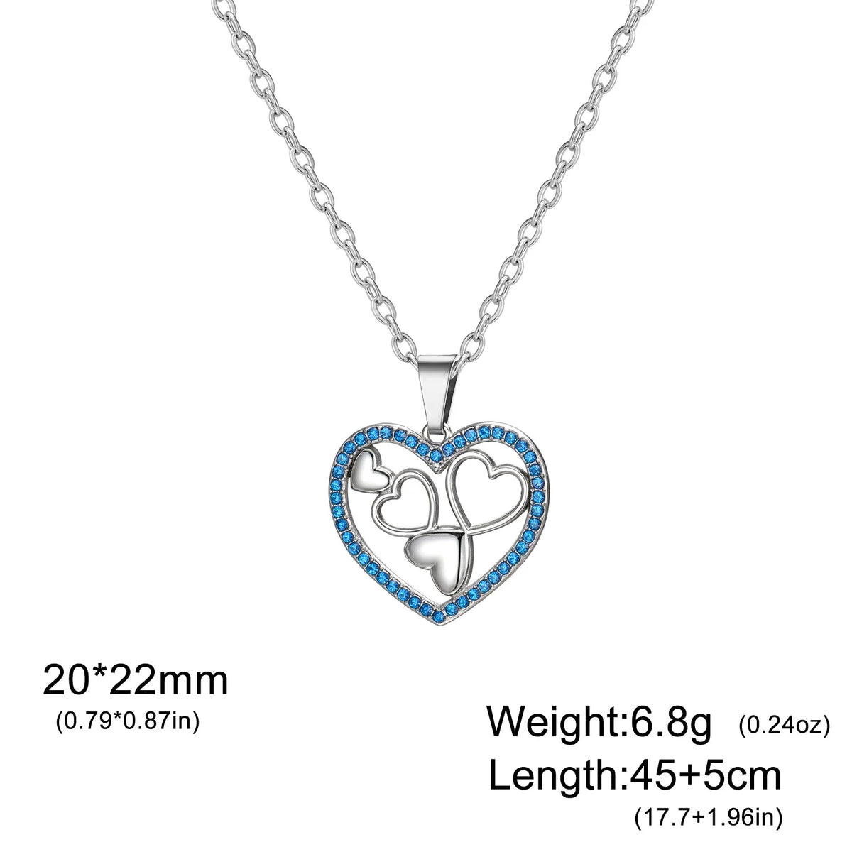 Skyrim Sweet Love Heart Zircon Pendant Necklace Stainless Steel Gold Color Minimalist Choker Fashion Jewelry Birthday Gift