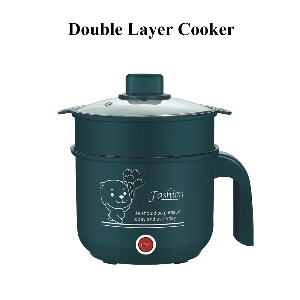 220V Electric Rice Cooker With Stainless Steel Steamer Multifunctional Kitchen Cooking Pot Non-stick Pan Hot Pot BBQ Home Use