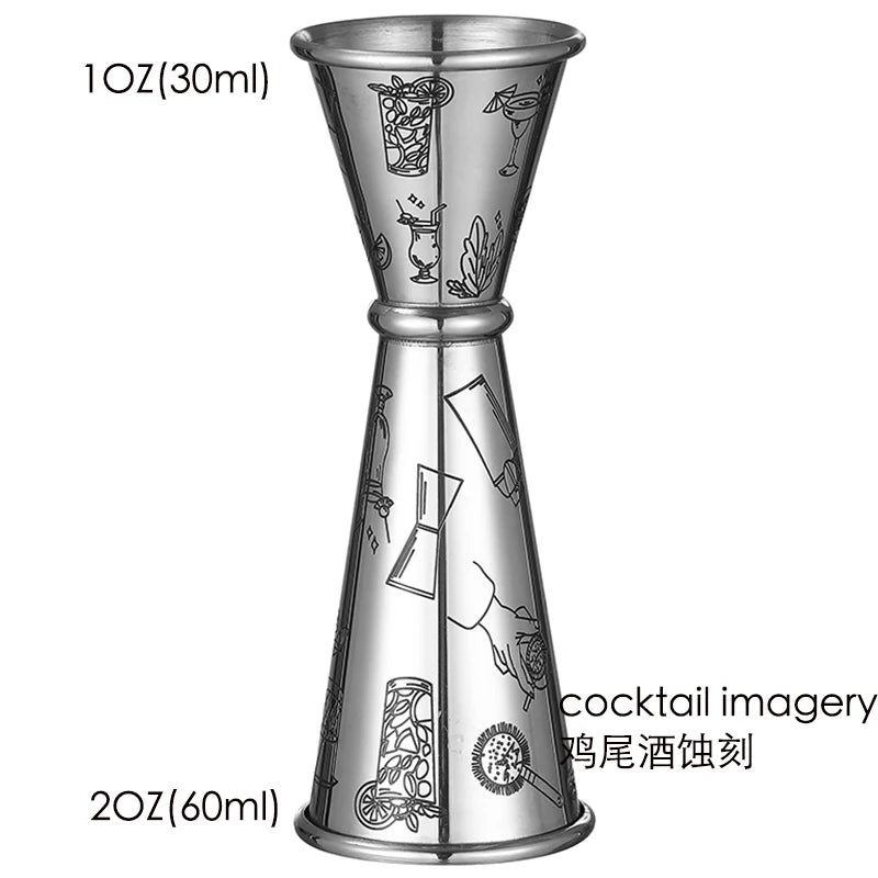 Double Jigger for Bartending, Cocktail Jigger 2 oz 1 oz | Cocktail Measuring Cup Japanese Jigger Shot Measure Jiggers