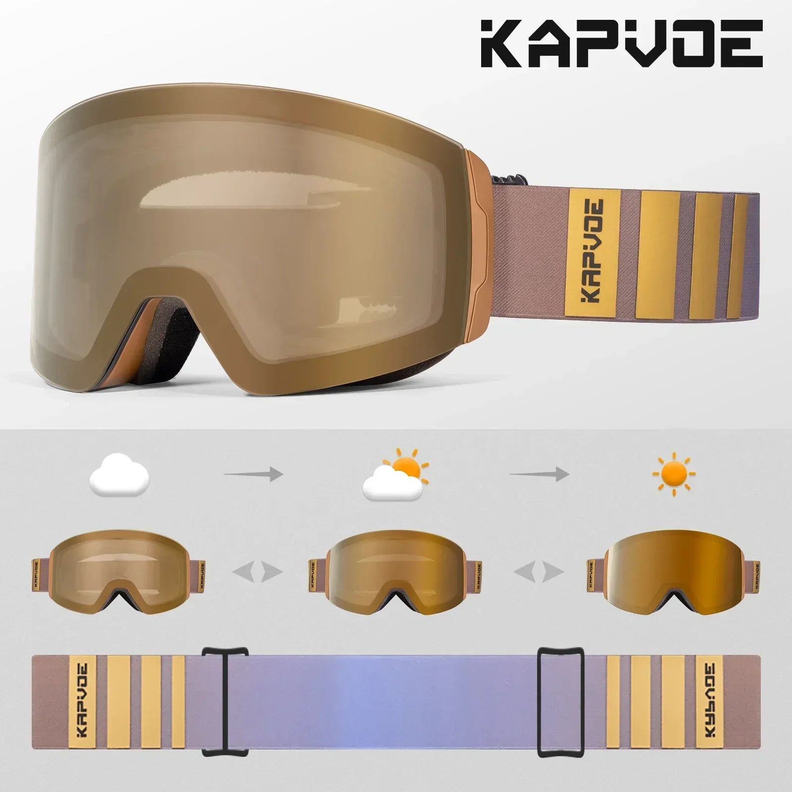 Outdoor Photochromic Ski Goggles Men Snowboard Glasses Women Winter Snow Sunglasses UV400 Magnetic Attraction Lens High Quality