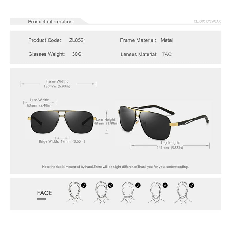 2023 New Square Photochromic Polarized Sunglasses Men Change Color Sun Glasses Chameleon Anti-glare Driving Oculos De Sol
