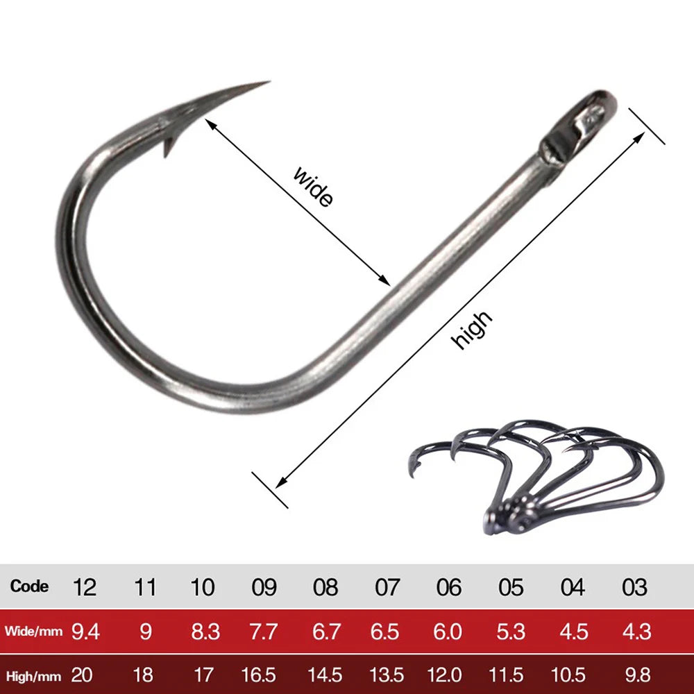 High Carbon Steel Fish Hook Iron Barbed Hooks For Saltwater Freshwater