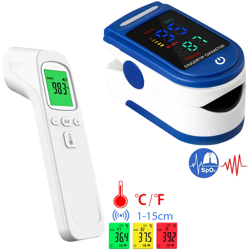 Non-contact Laser Body Temperature Ear Thermometer Oximeter or Infrared Fever Thermometer Medical Household Digital Infant Adult