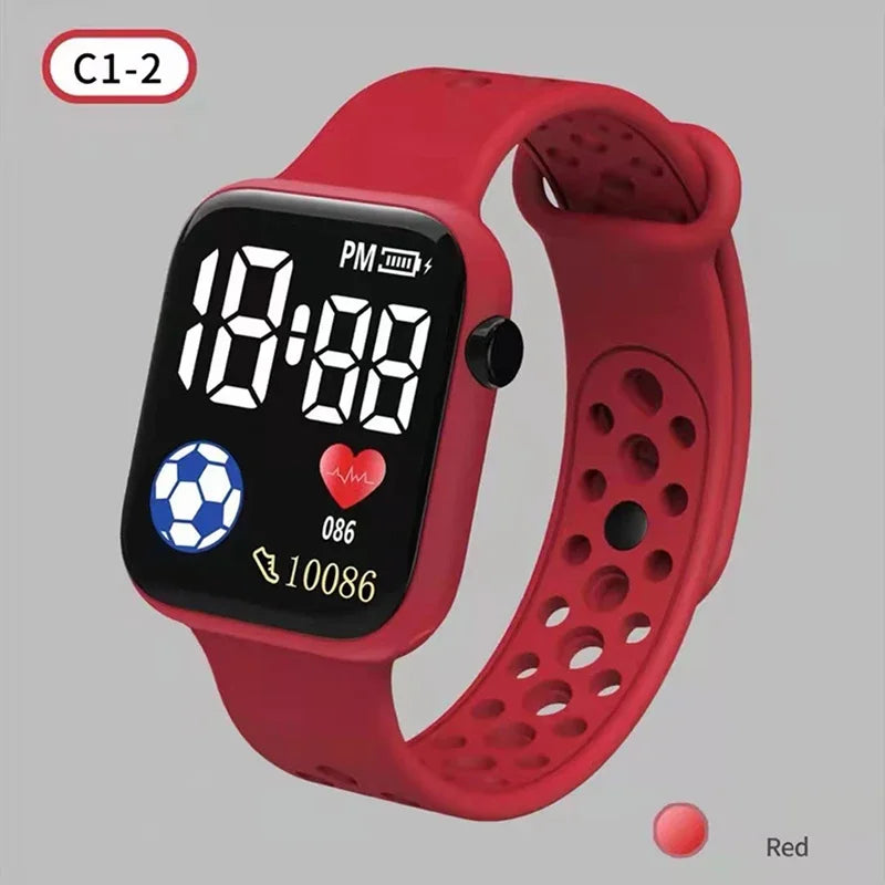 NEW LED Digital Watch For Kids Boys Girls Football Sports Watches Silicone Digital Watch Casual Childrens Electronic Wristwatch