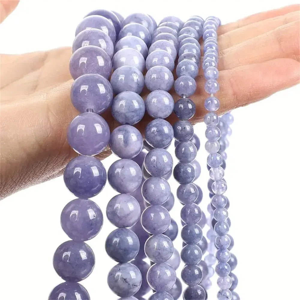 Natural Angelite Stone Loose Beads For Jewelry Making Diy Bracelets Necklace 15" Cord Not Included 6mm 8mm 10mm