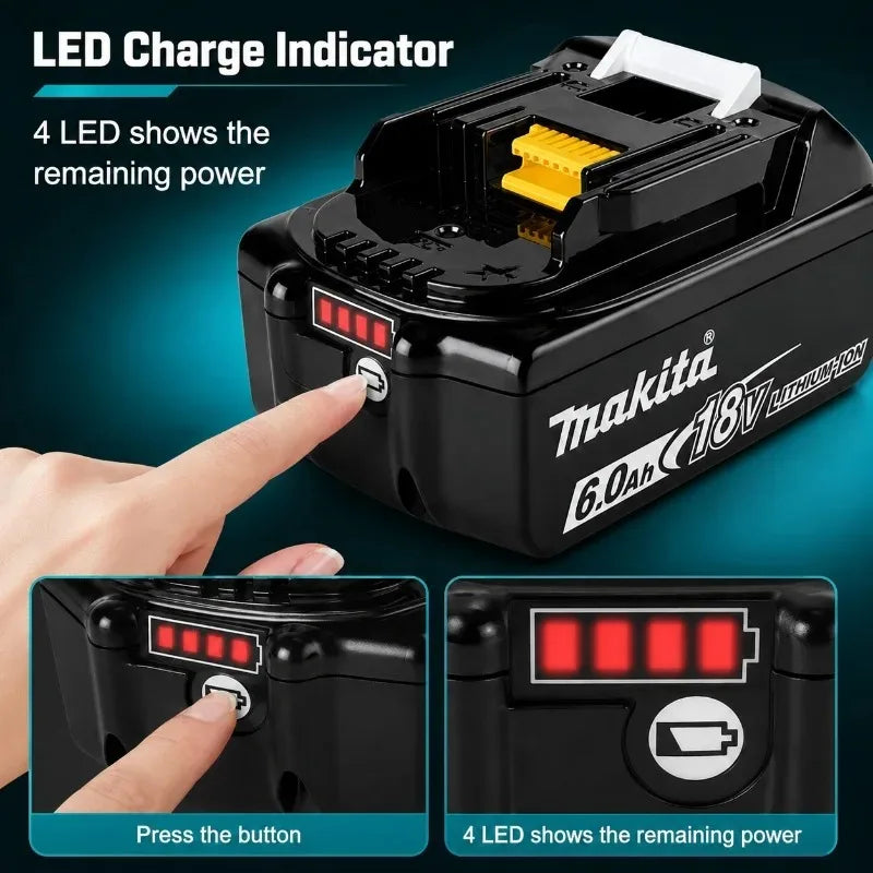 Makita 18V Battery 5Ah 6Ah 9Ah, Replacement for BL1860B BL1850B BL1840 BL1830 BL1815 Power Tool Battery