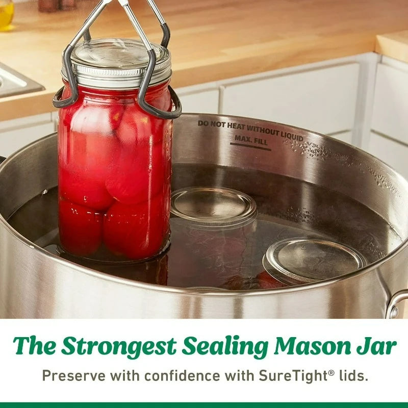 32 oz Mason Jars, Regular Mouth Quart Canning Jars with Lids and Rings, 12-Pack Large Glass Jars for Home Canning and Fermenting